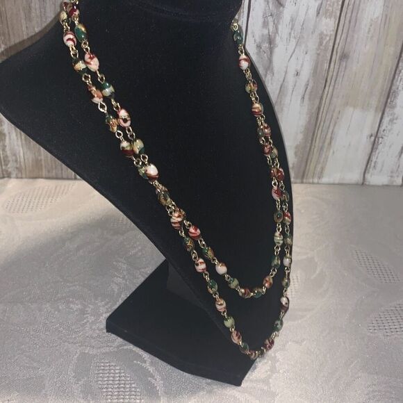 Vintage Boho Long Beaded Chain Necklace 21.5” - Picture 4 of 15